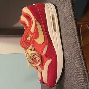 Nike women's Air Max 1 Premium Retro 'Red Curry' Sneakers
